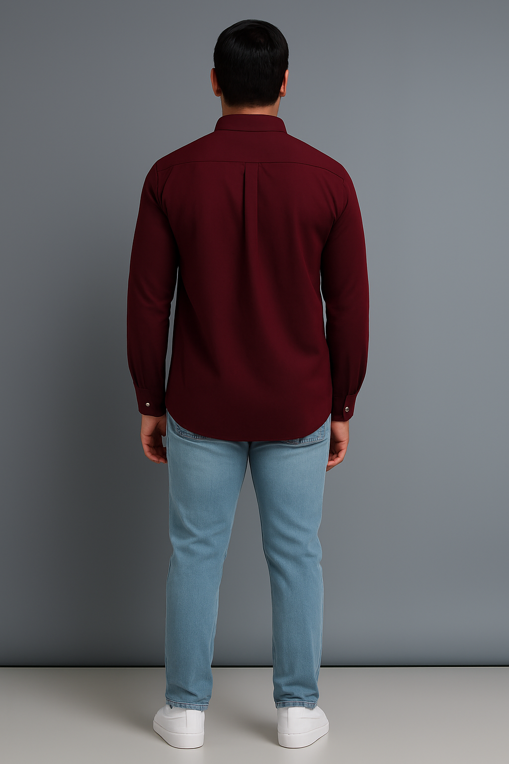Maroon Regular Fit Solid Shirt