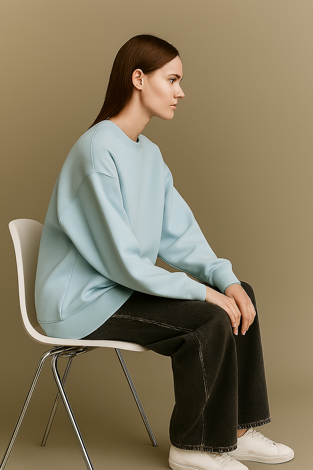 Sky Blue Oversized Sweatshirt