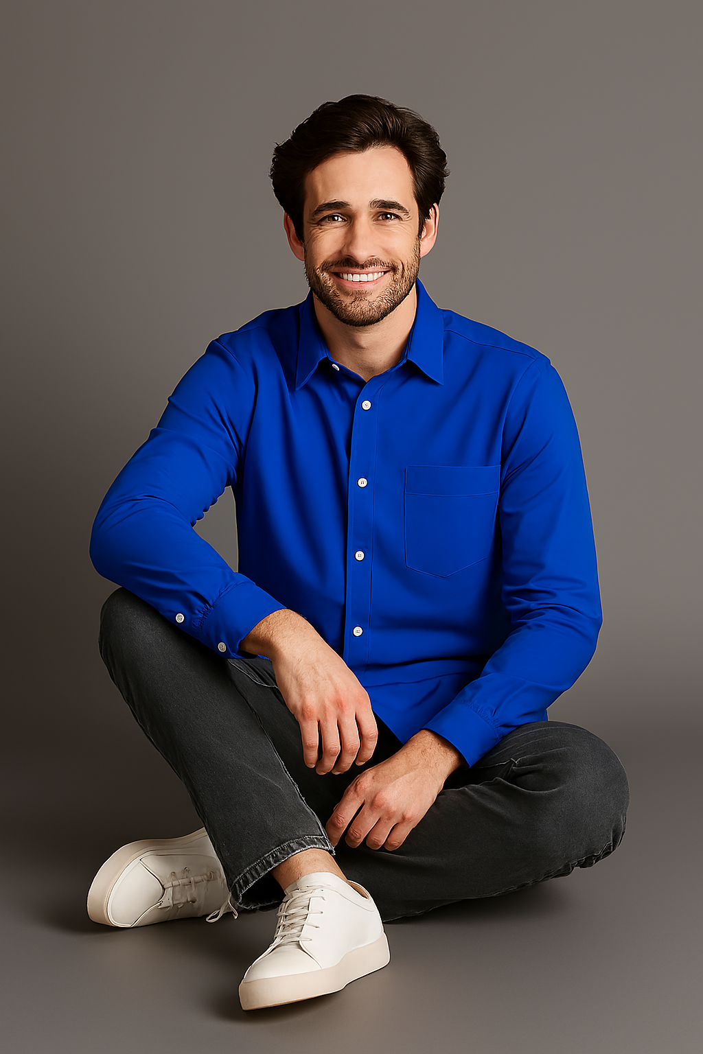 Royal Blue Regular Fit Solid Shirt