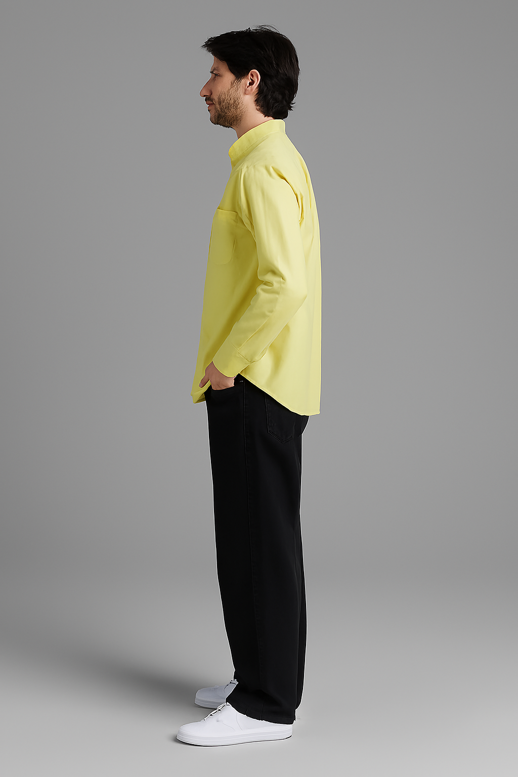Lemon Yellow Regular Fit Solid Shirt