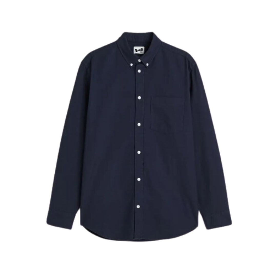 Navy Blue Regular Fit Solid Shirt