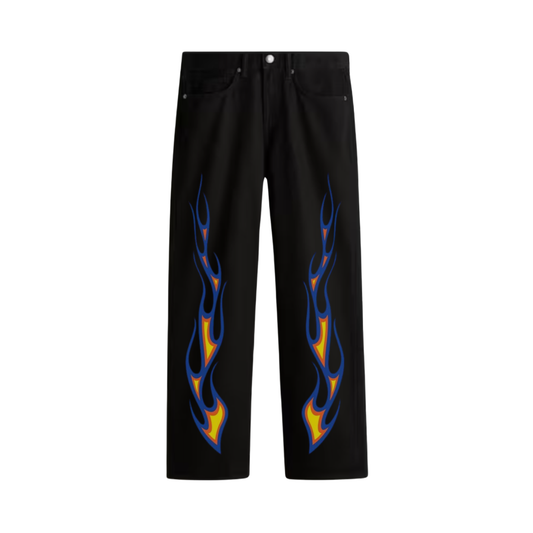 Black Baggy Fit Streetwear Jeans