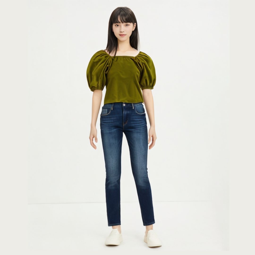 Women Olive Green Top