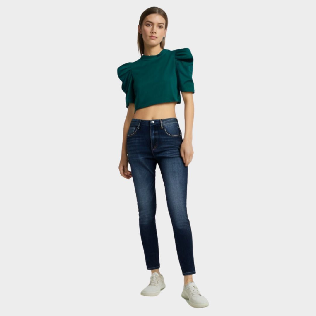 Green Power Shoulder Top