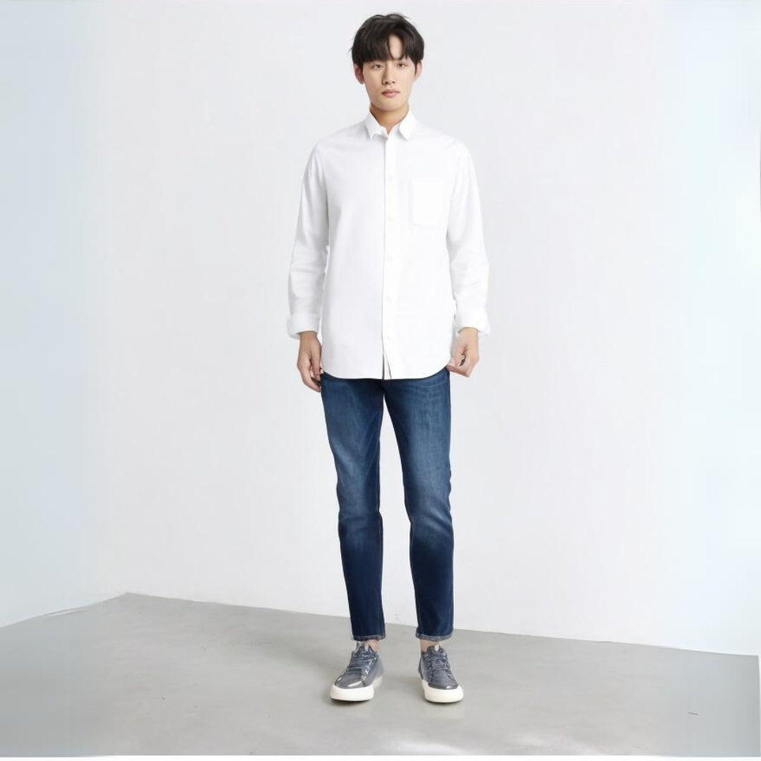 White Regular Fit Solid Shirt