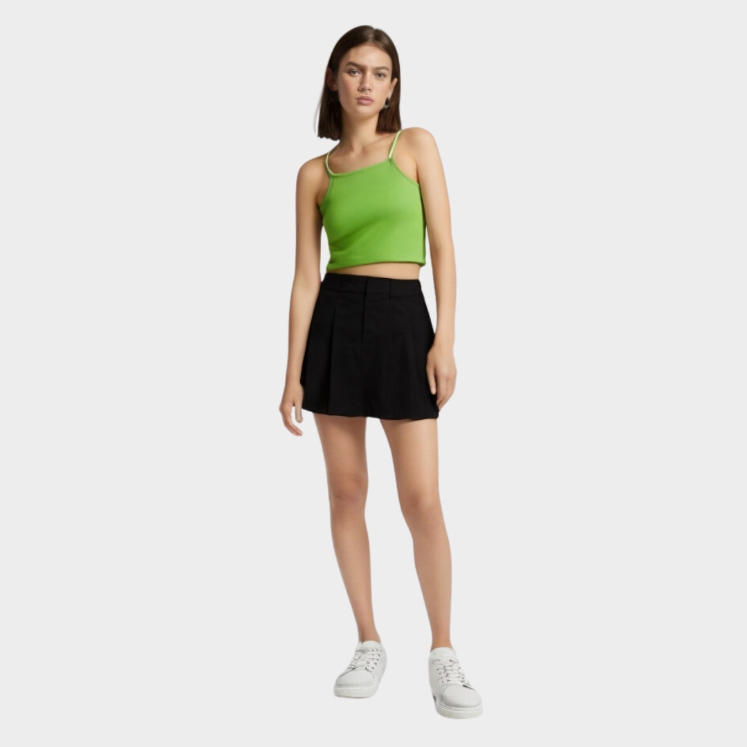 Green Fitted Crop Top