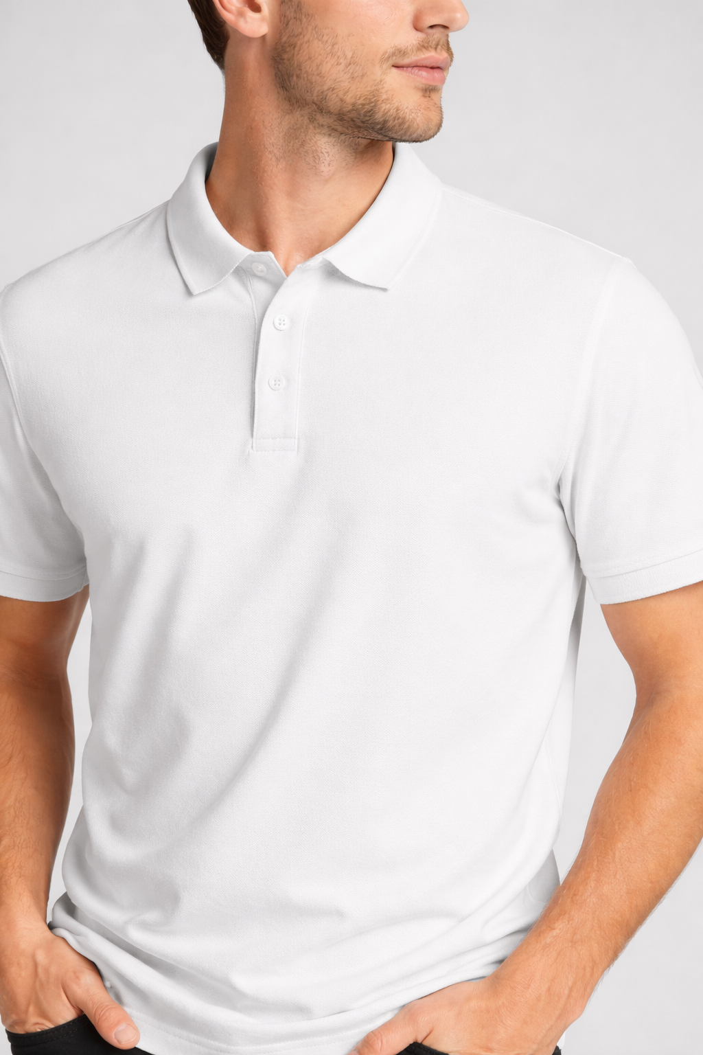 Solid White Polo Tshirt