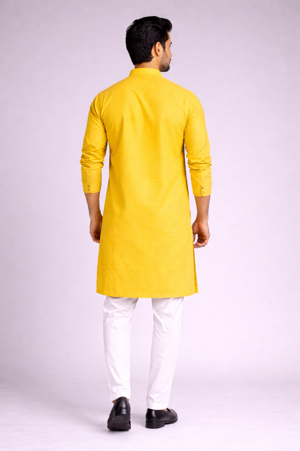 Solid Yellow Cotton Kurta