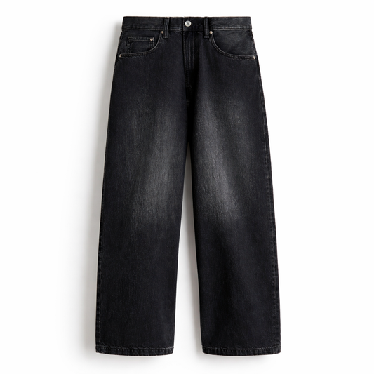 Charcoal Black Baggy Fit Jeans