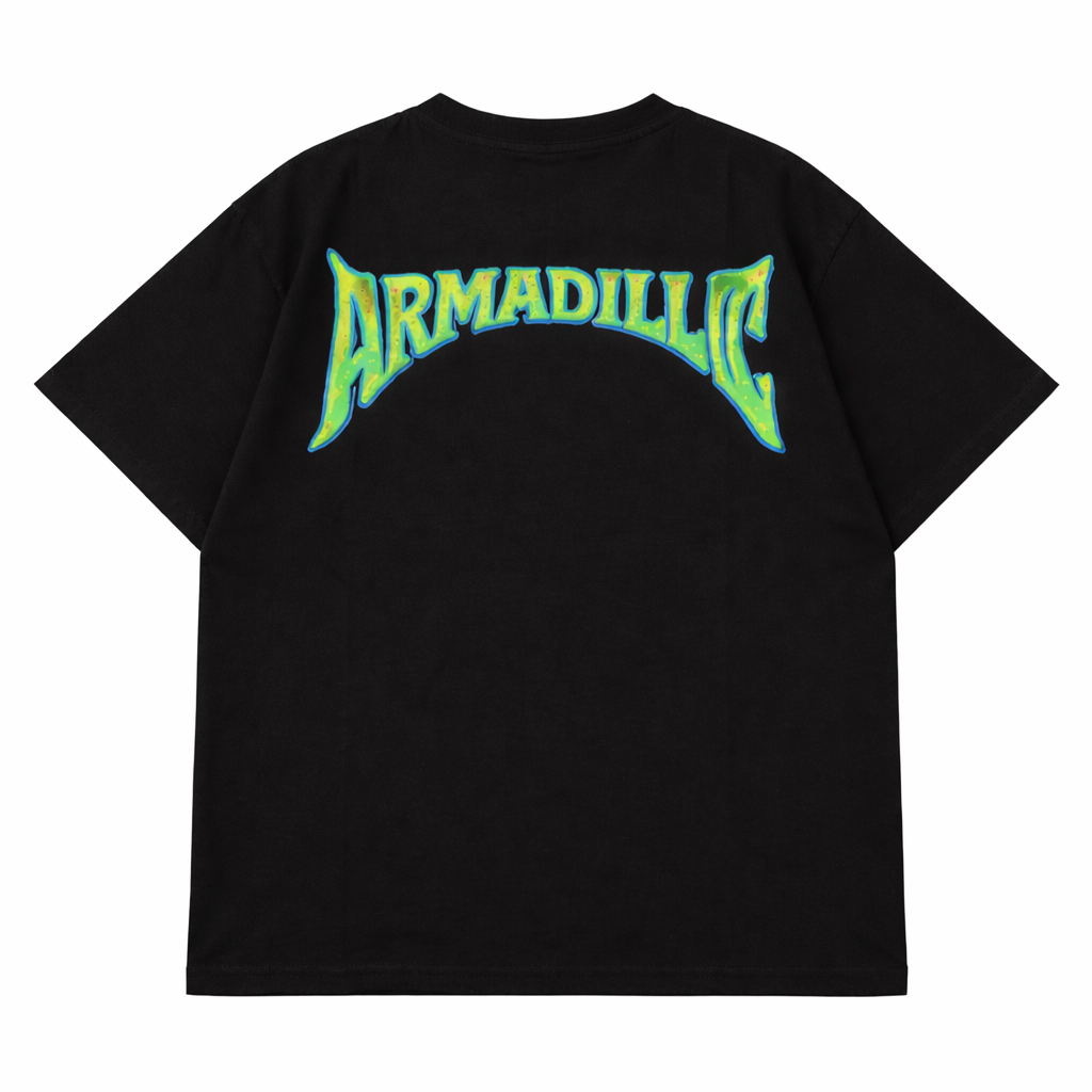 Armadillo Printed Black Oversized Tshirt