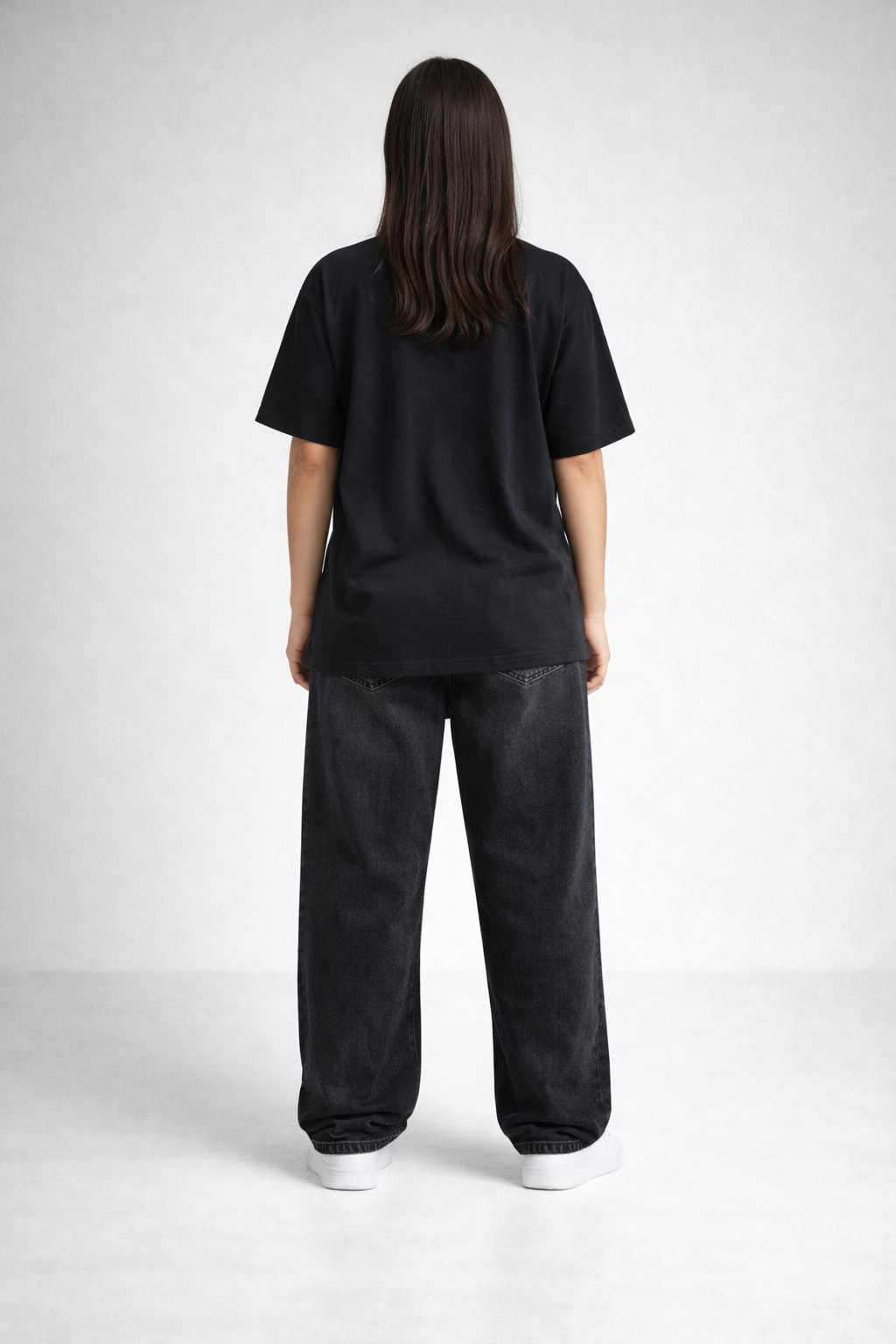 Graphic Printed Black Oversized Tshirt