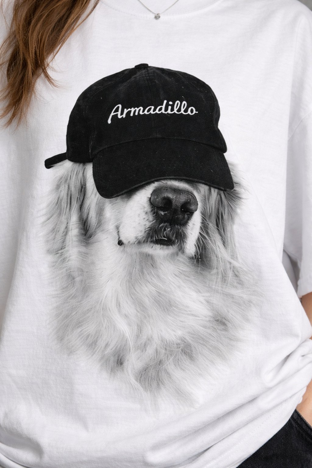 Armadillo Dog Printed Oversized Tshirt