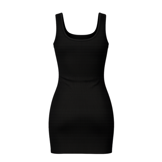Black Solid Bodyfit Dress