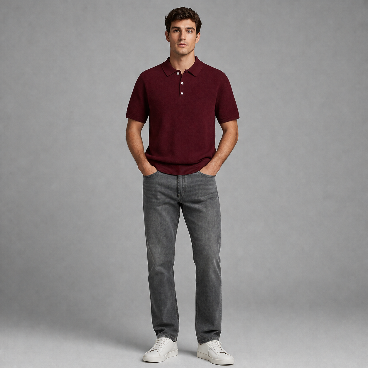 Solid Maroon Polo Tshirt