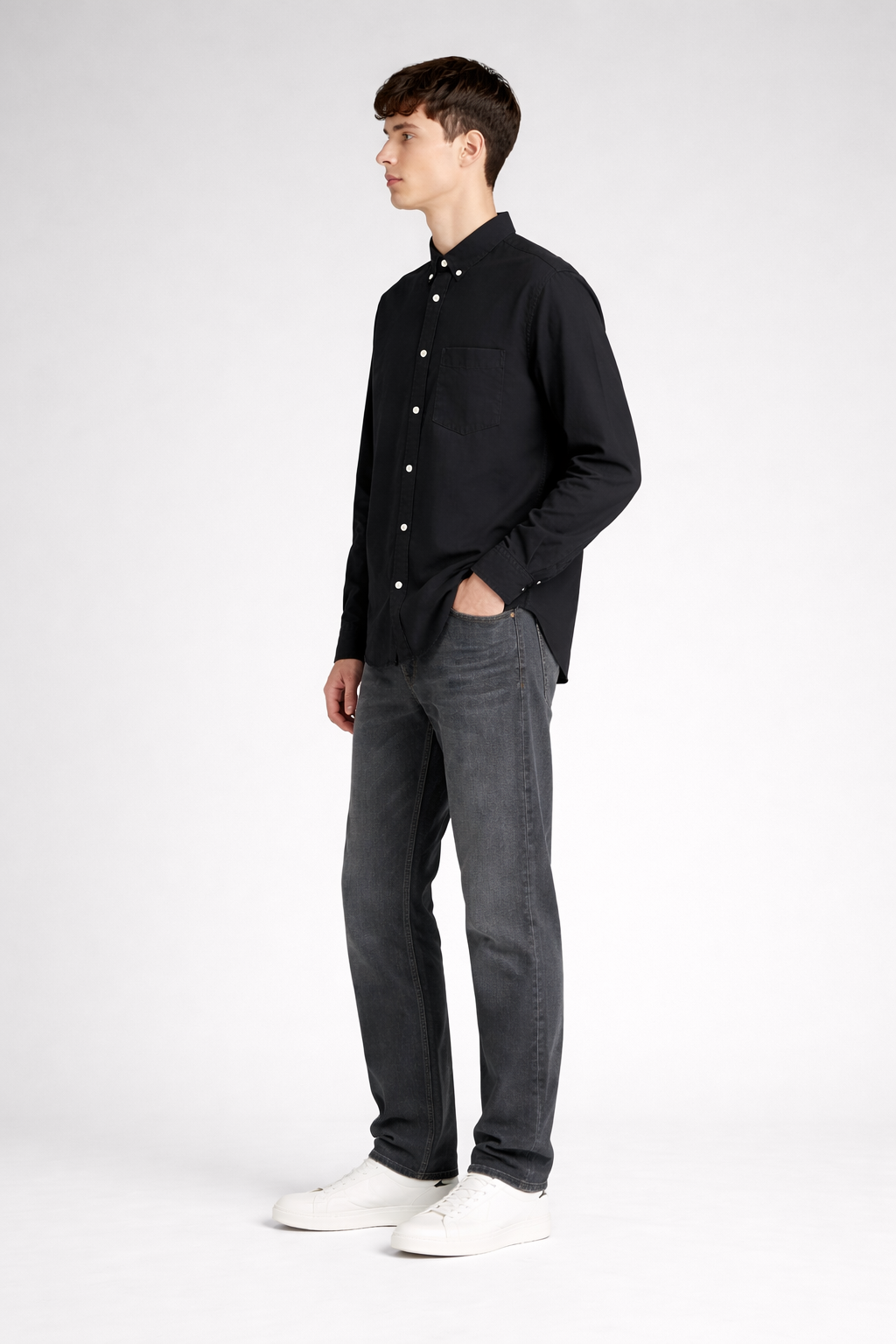 Black Regular Fit Solid Shirt