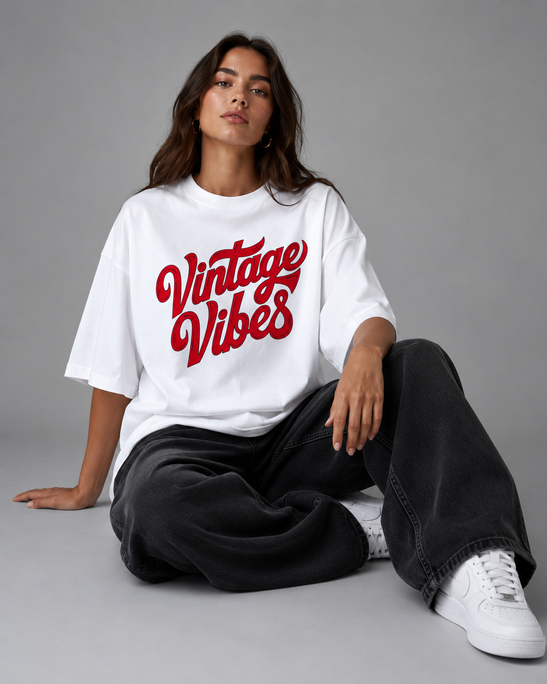 Vintage Vibe Printed Oversized Tshirt