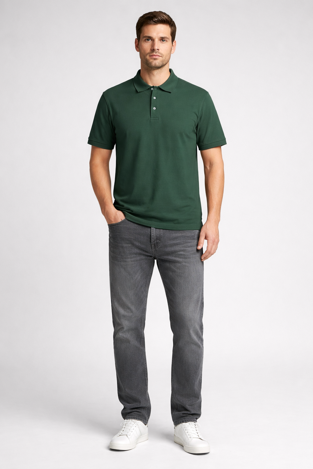 Solid Green Polo Tshirt