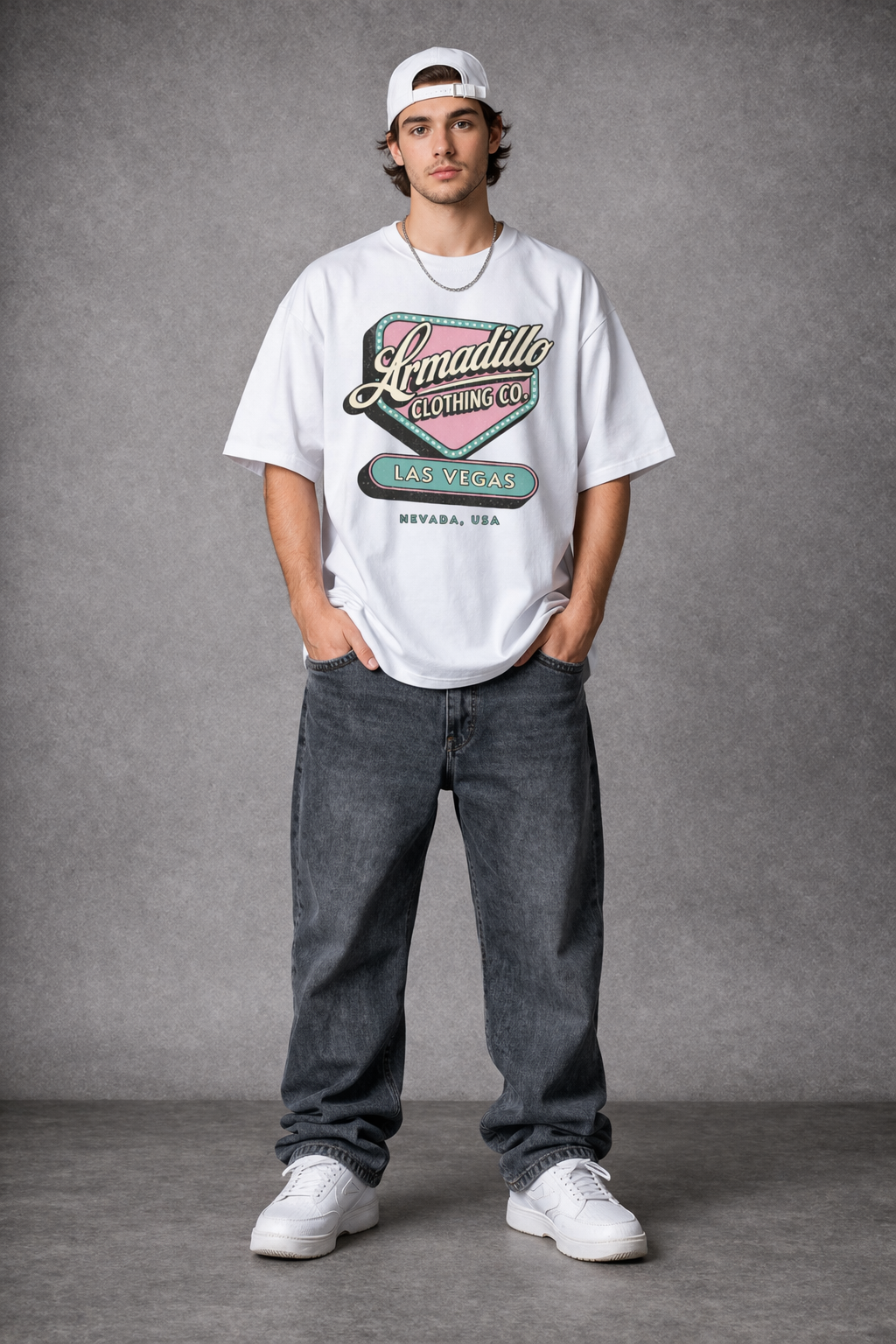 White Vintage Oversized Tshirt