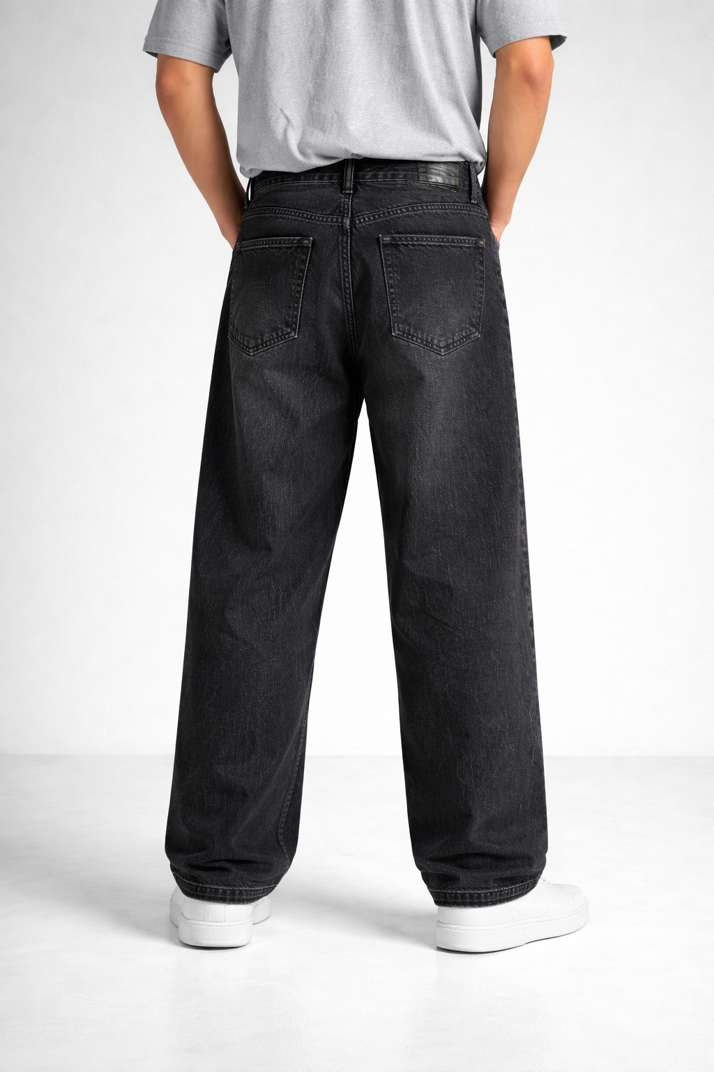 Charcoal Black Baggy Fit Jeans