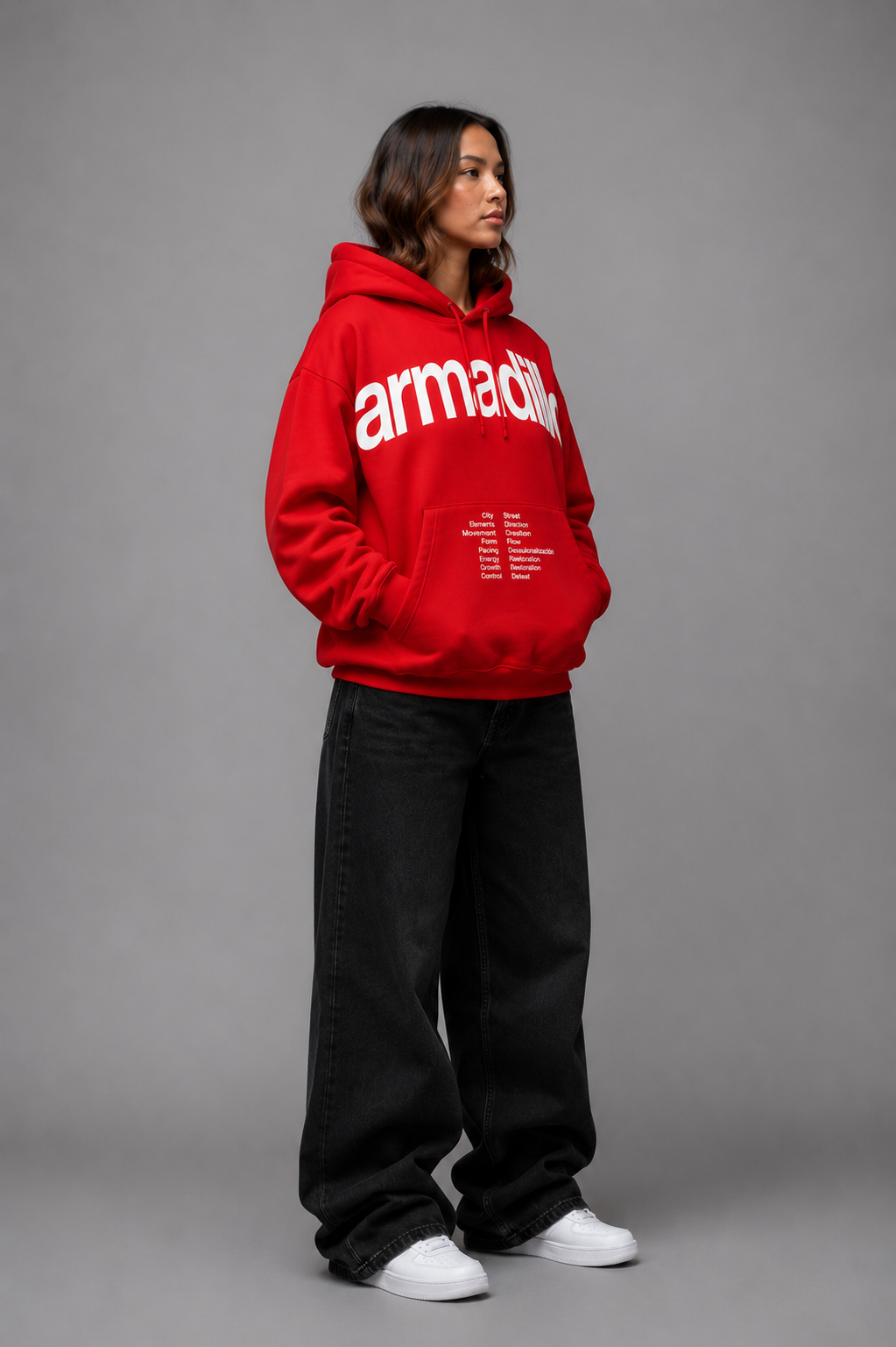 Armadillo printed Oversized Hoodie