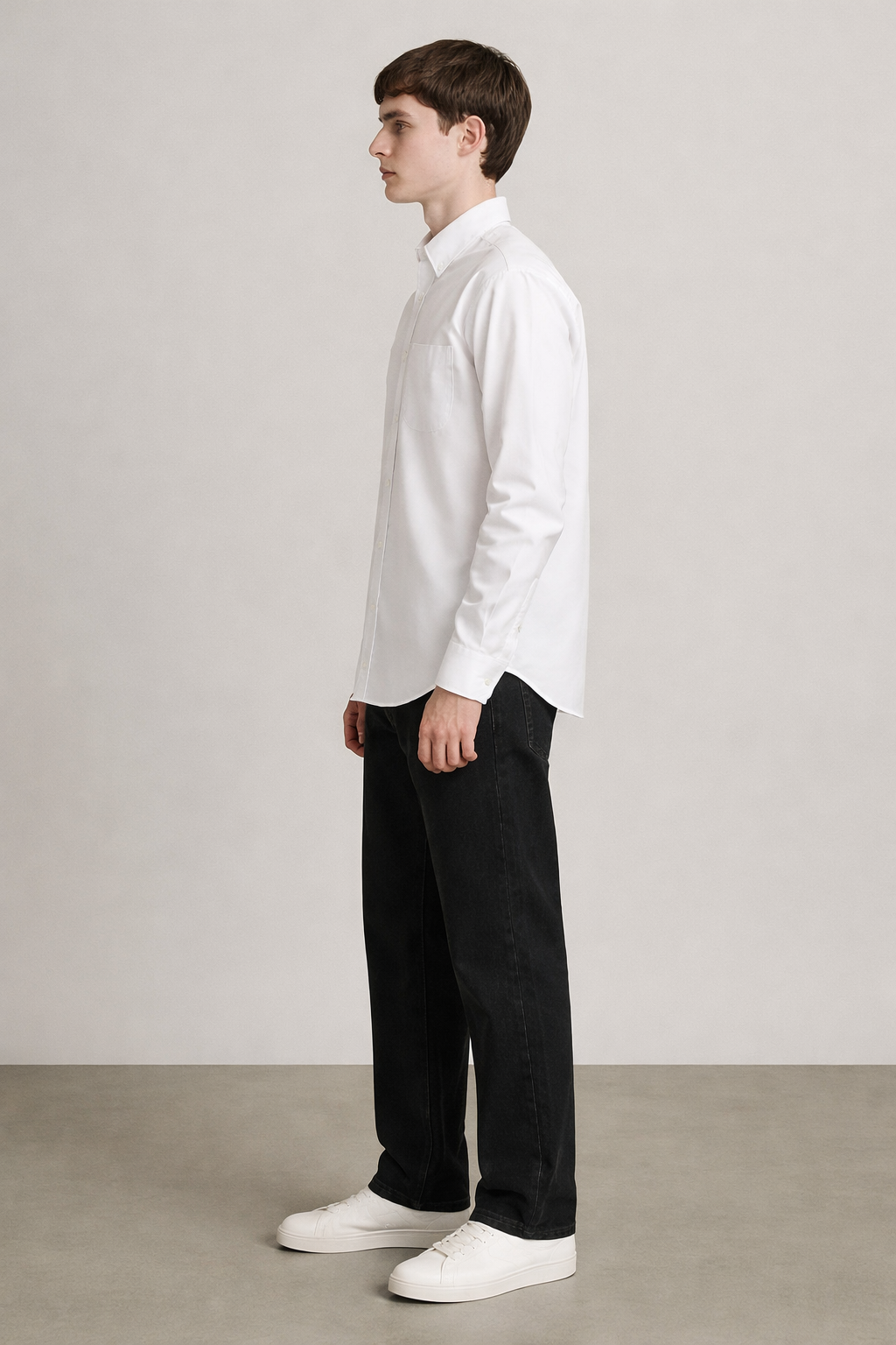 White Regular Fit Solid Shirt