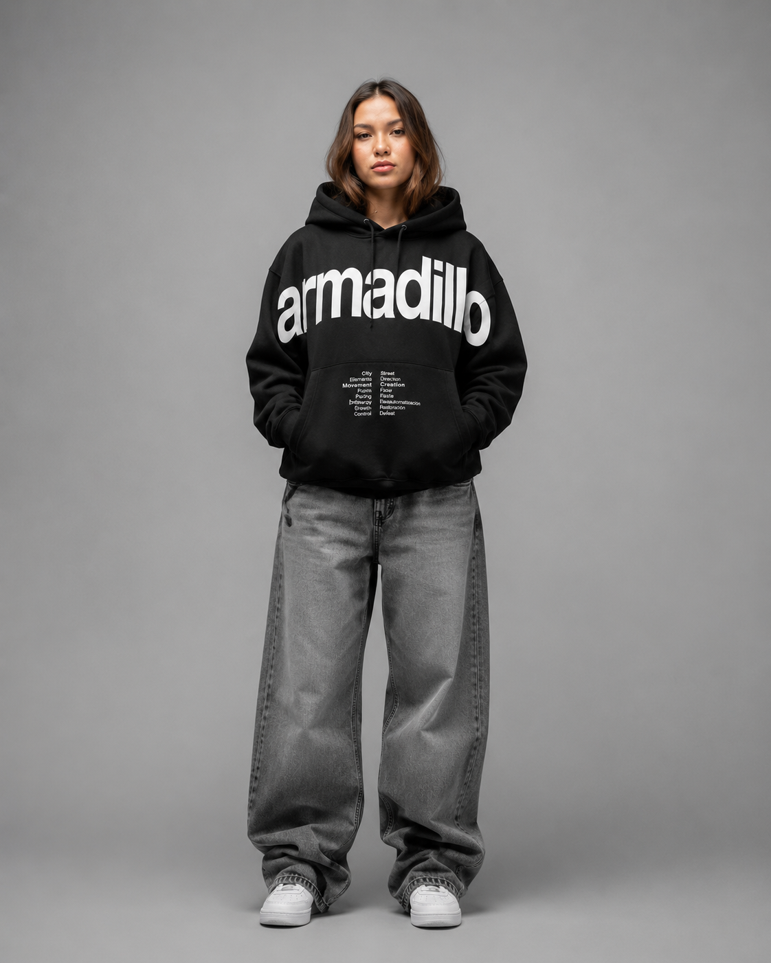 Armadillo printed Oversized Hoodie