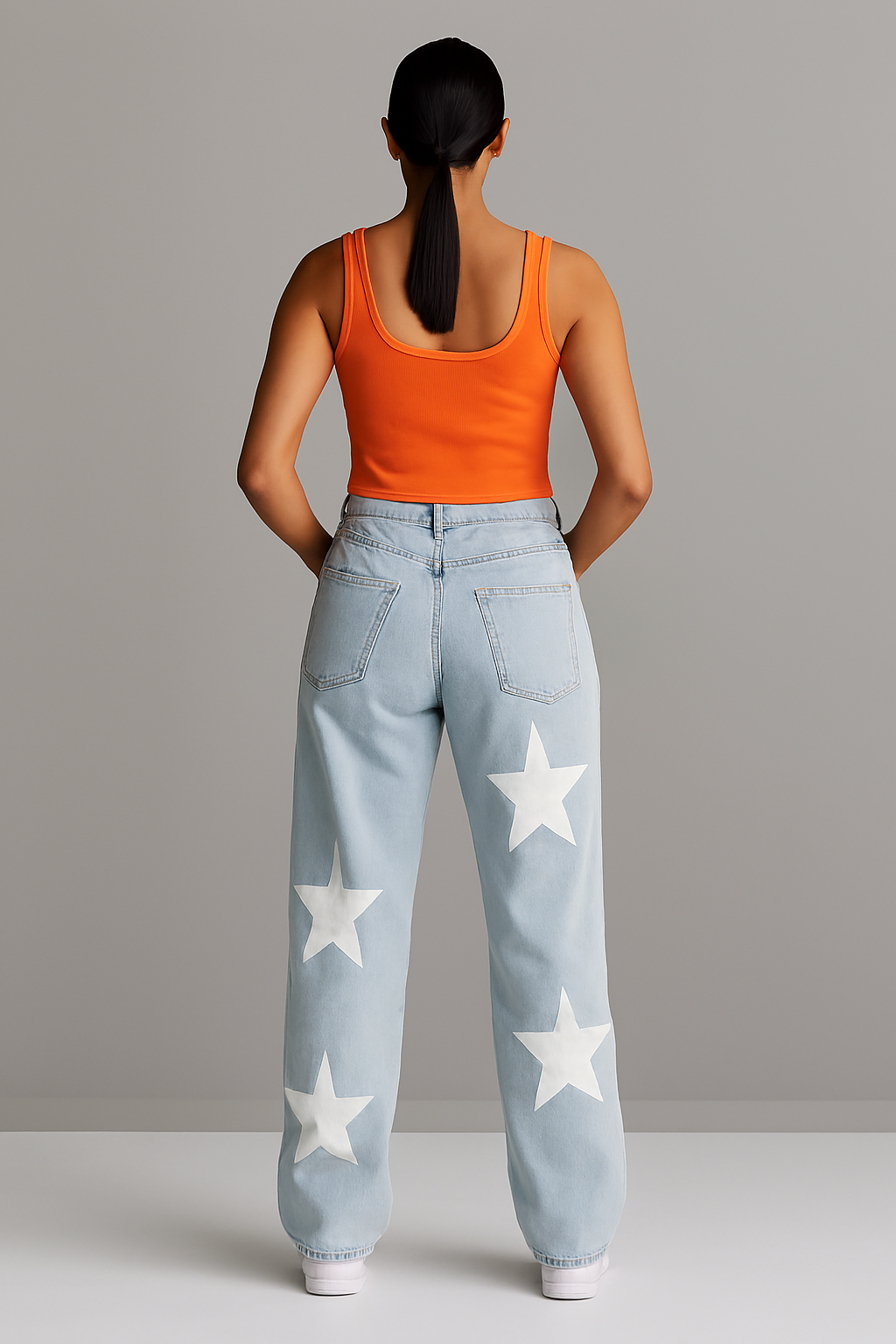 Printed Baggy Fit Jeans