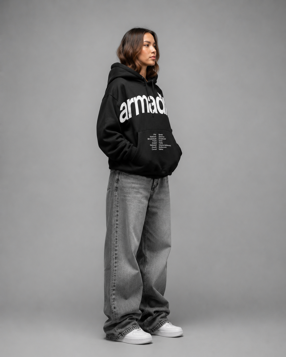 Armadillo printed Oversized Hoodie