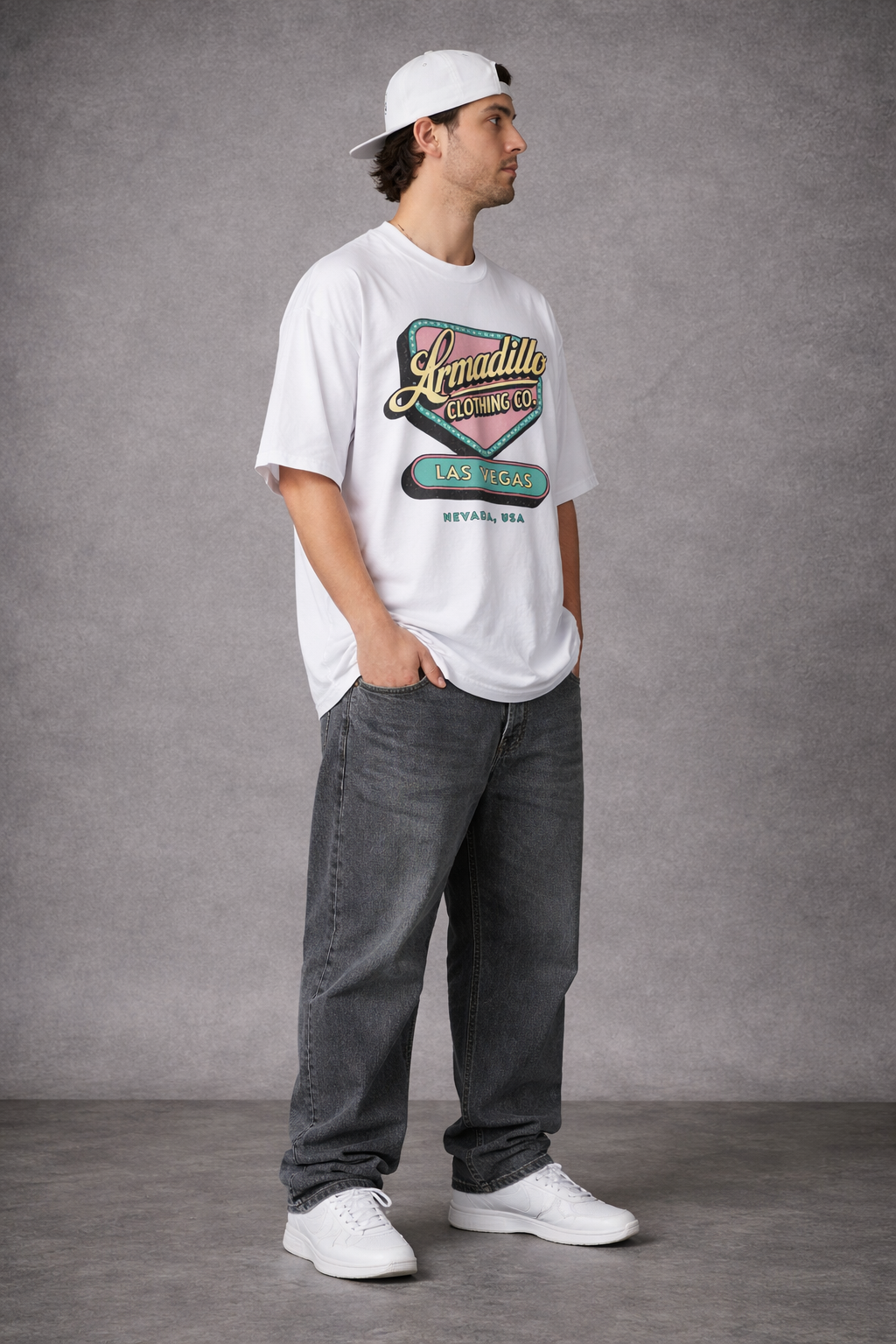 White Vintage Oversized Tshirt