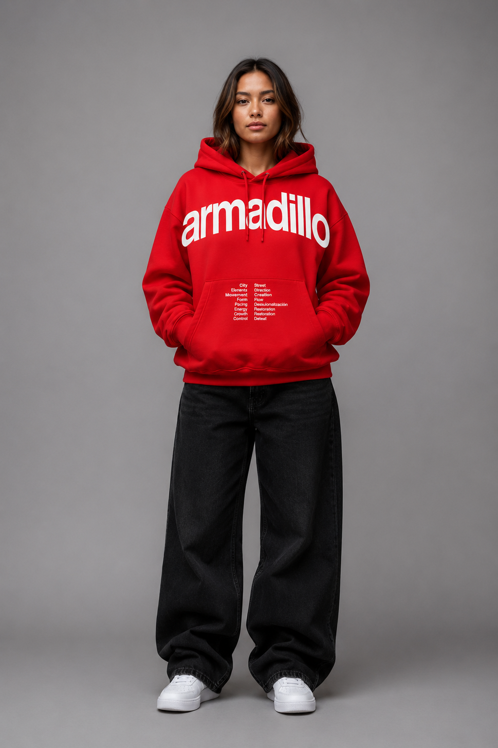 Armadillo printed Oversized Hoodie
