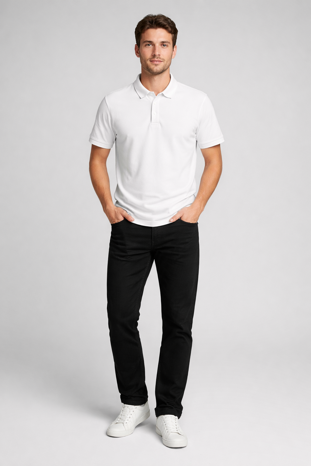Solid White Polo Tshirt