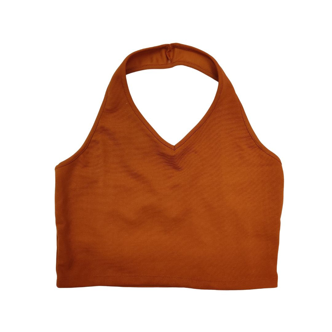 Orange Sleeveless Crop Top