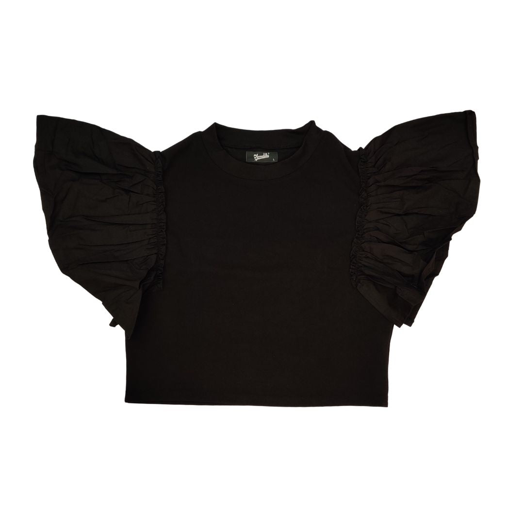 Black Puff Sleeve Top