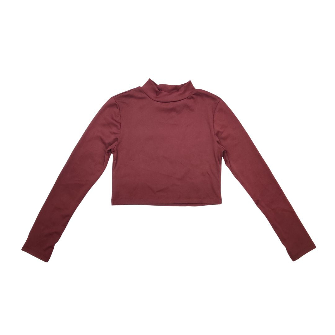 Maroon Fullsleeve Crop Top