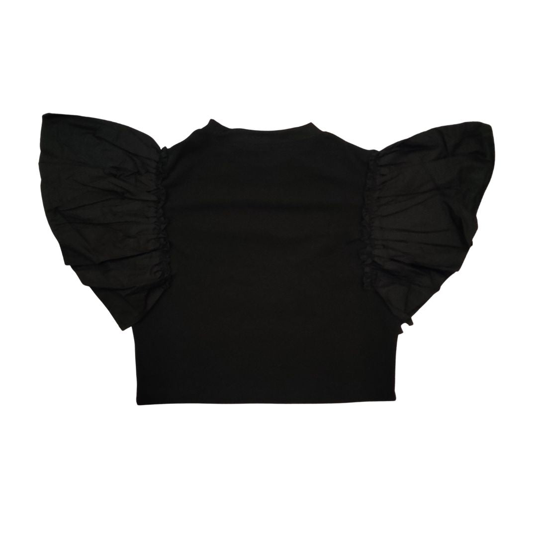 Black Puff Sleeve Top